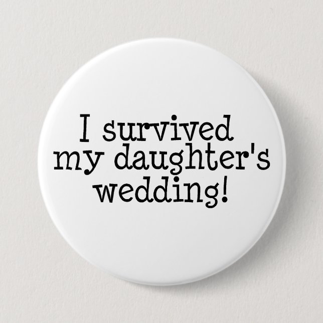 Ich überlebte die besonders angefertigte Hochzeit Button (Vorderseite)