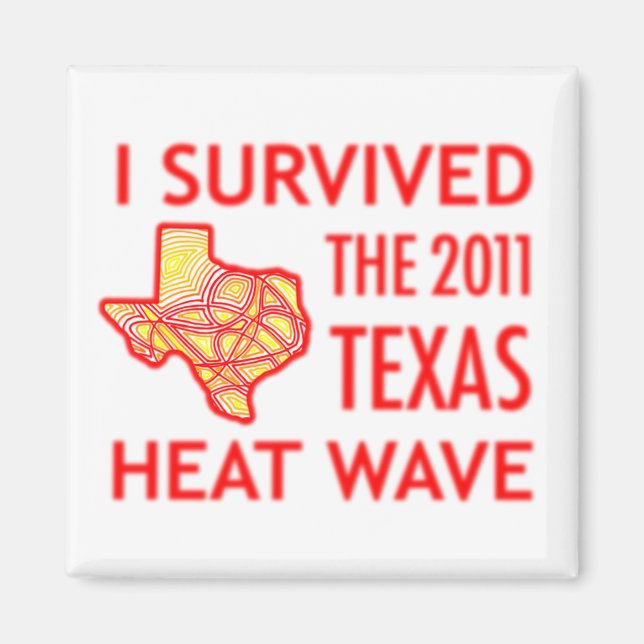Ich überlebte die Hitzewelle von Texas 2011 Magnet (Vorne)