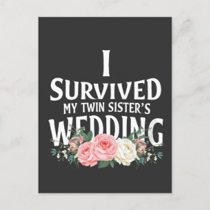 Ich überlebte die Hochzeitspaare meiner Schwester Einladungspostkarte