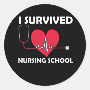 Ich überlebte die Krankenschule Runder Aufkleber