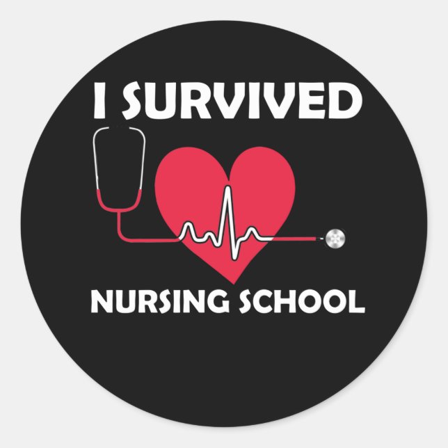 Ich überlebte die Krankenschule Runder Aufkleber (Vorderseite)