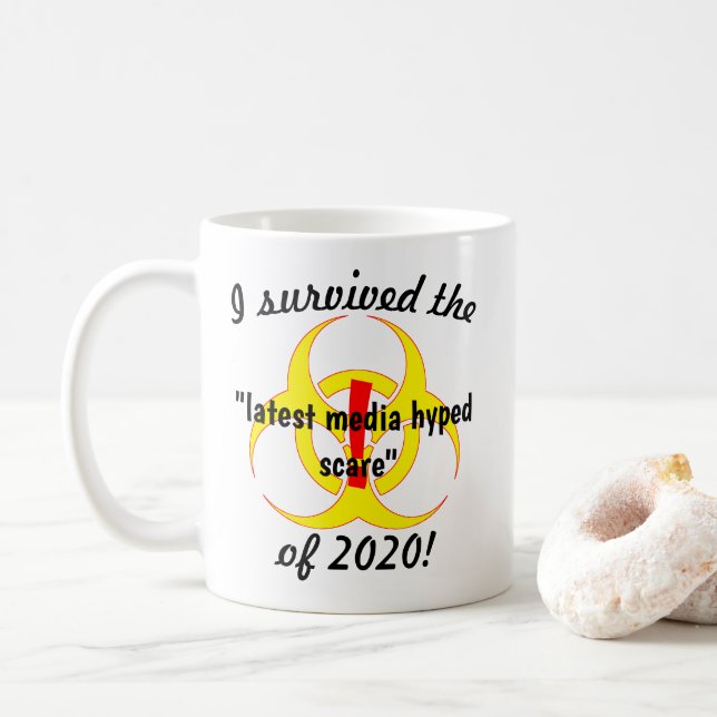 Ich überlebte die neueste Media Hyped Scare-Neuhei Kaffeetasse (Mit Donut)