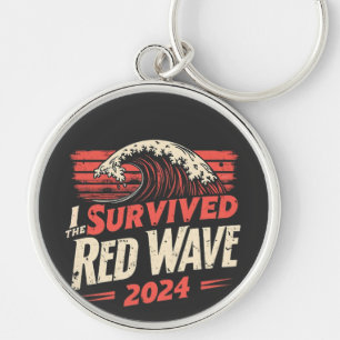Ich überlebte die Red Wave 2024 Trump Won Inagurat Schlüsselanhänger