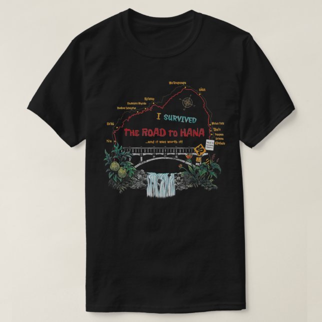 Ich überlebte die Straße zum Hawaiianischen Strand T-Shirt (Design vorne)