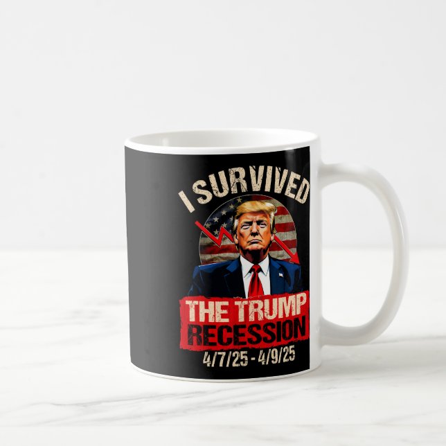 Ich überlebte die Trump-Rezession 4725 4925 Trump  Kaffeetasse (Rechts)