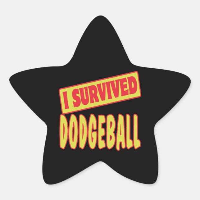 ICH ÜBERLEBTE DODGEBALL  Stern-Aufkleber (Vorderseite)