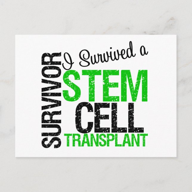 Ich überlebte eine Stammzelltransplantation v3 Postkarte (Vorderseite)