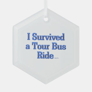 Ich überlebte eine Tour Bus Ride Glas Verzierung Ornament Aus Glas