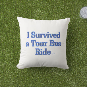 Ich überlebte einen Tour Bus Ride blau2 Kissen im 