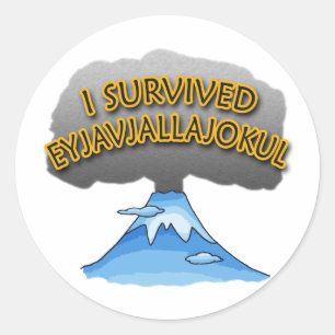 Ich überlebte Eyjafjallajokull Volcano Tshirt Runder Aufkleber