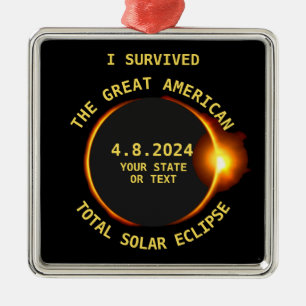 Ich überlebte GesamtSonnenfinsternis 8.21.2017 US Ornament Aus Metall