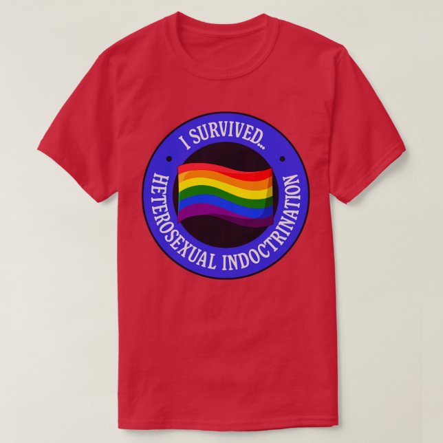 Ich überlebte heterosexuellen Indoktrination Pride T-Shirt (Design vorne)