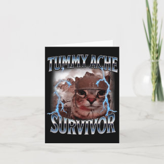Ich überlebte heute Tummy Ache Survivor Funny Cat  Karte