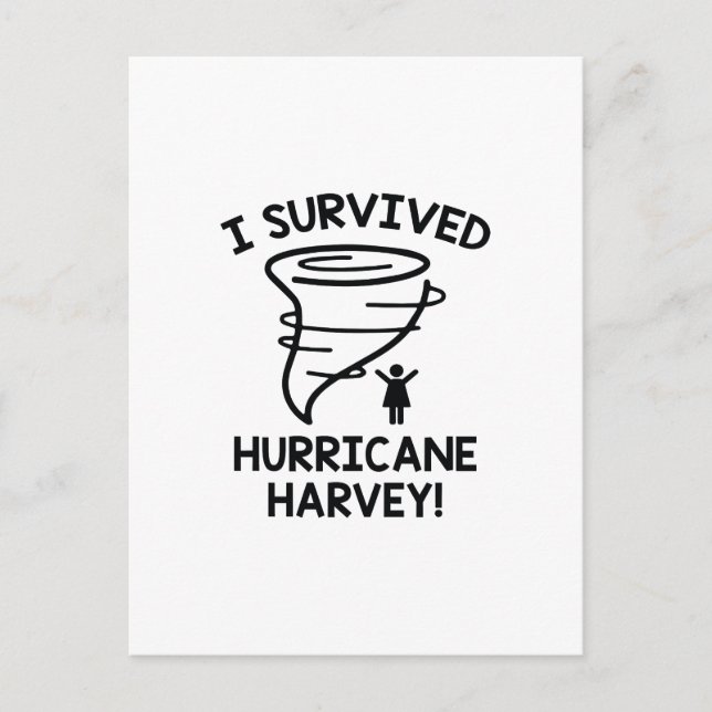 Ich überlebte Hurrikan Harvey Postkarte (Vorderseite)
