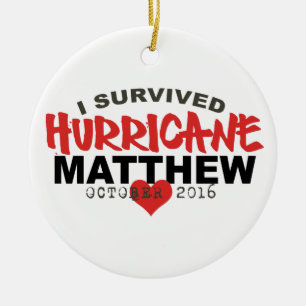 Ich überlebte Hurrikan Matthew im Oktober 2016 Keramikornament