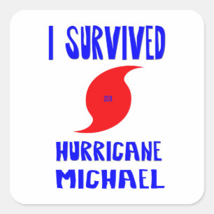 Ich überlebte Hurrikan Michael Quadratischer Aufkleber