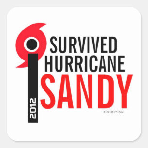 Ich überlebte Hurrikan-Sandy-Aufkleber 4 Quadratischer Aufkleber