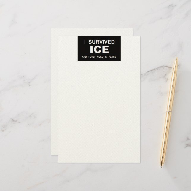Ich überlebte ICE  Briefpapier (Vorderseite/Rückseite Beispiel)