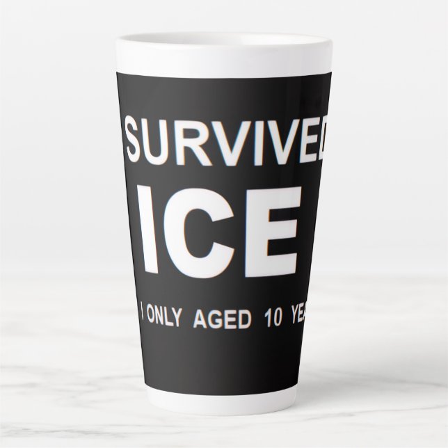Ich überlebte ICE  Milchtasse (Vorderseite)