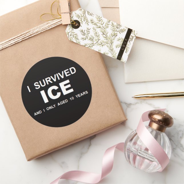 Ich überlebte ICE  Runder Aufkleber (Schenken)