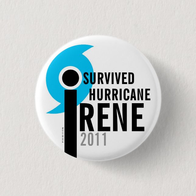 Ich überlebte Knopf-Auge Hurrikan-Irenes 2011 Button (Vorderseite)