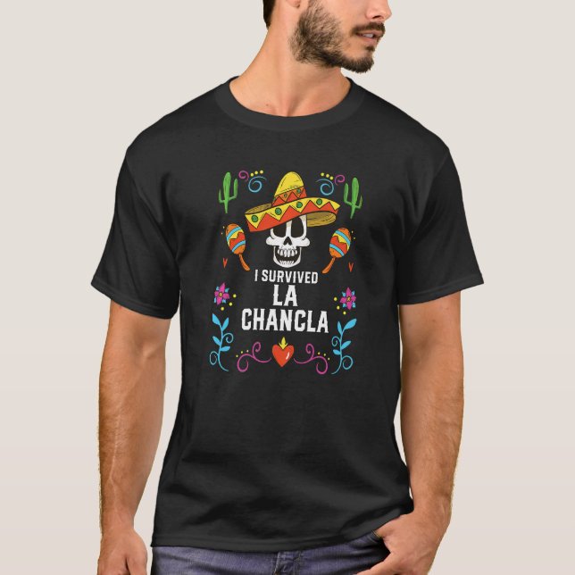 Ich überlebte La Chancla mexikanische Slippers San T-Shirt (Vorderseite)