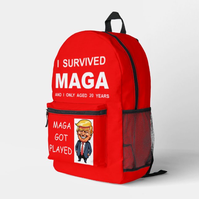 Ich überlebte MAGA Bedruckter Rucksack (Rückseitige Ecke Rechts)