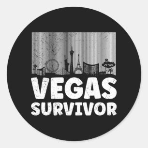 Ich überlebte meine Reise nach Las Vegas Runder Aufkleber