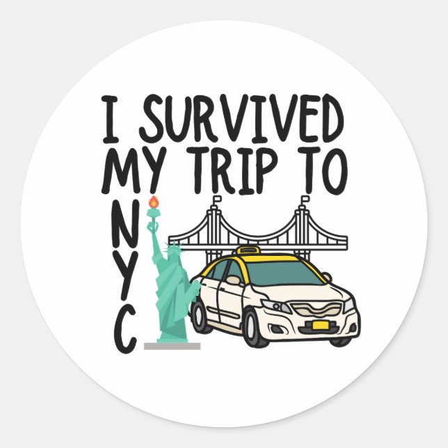 Ich überlebte meine Reise zum NYC-T - Shirt Runder Aufkleber (Vorderseite)