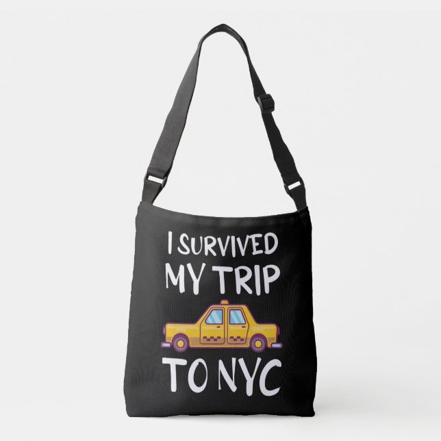 Ich überlebte meine Reise zum NYC Tragetaschen Mit Langen Trägern (Vorderseite)