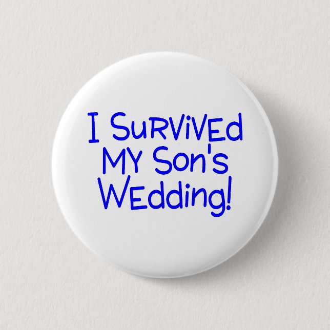 Ich überlebte meine Söhne, die Blau Wedding sind Button (Vorderseite)