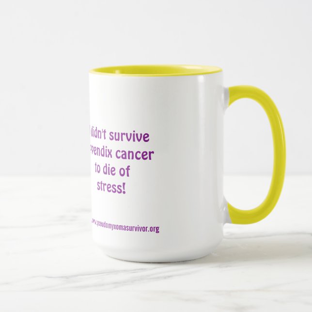 Ich überlebte nicht Anhangkrebs… Wecker-Tasse Tasse (Rechts)
