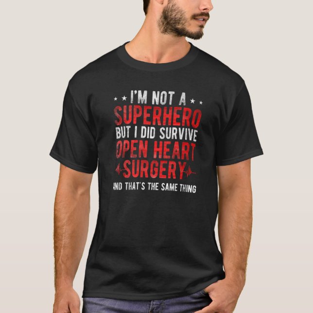 Ich überlebte offene Herz-Operation Überleben Open T-Shirt (Vorderseite)