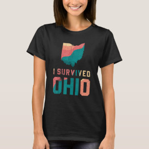 Ich überlebte Ohio Karte Meme Retro Vintag Not lei T-Shirt