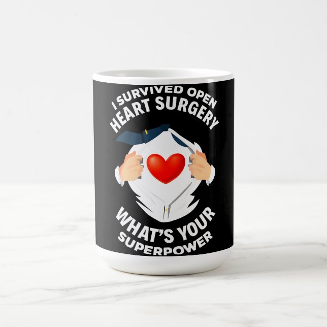 Ich überlebte Open Heart Operation Umgehung Herz S Kaffeetasse (Mittel)