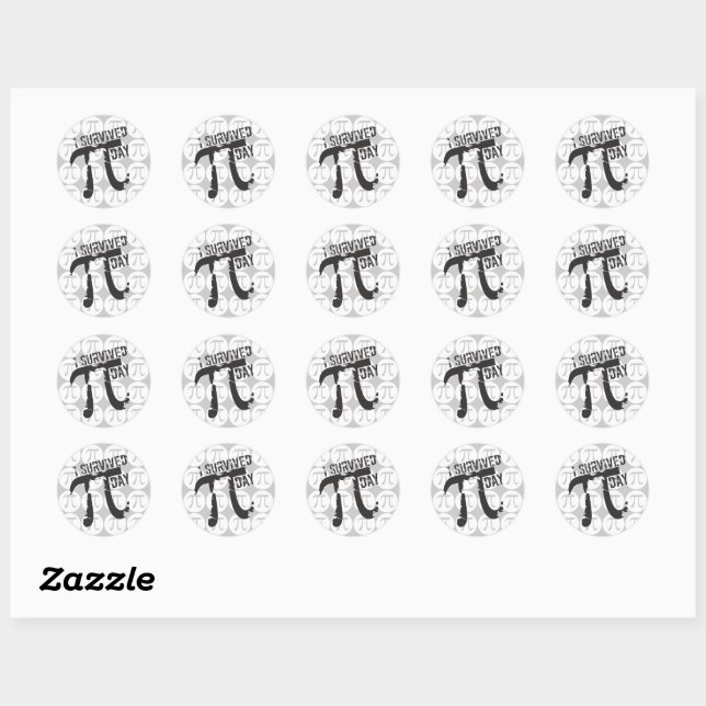 Ich überlebte Pi Day - Funny Pi Symbol Stickers (Blatt)