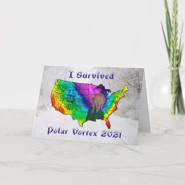 Ich überlebte Polar Vortex 2021 Karte (Vorderseite)