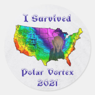 Ich überlebte Polar Vortex 2021 Runder Aufkleber