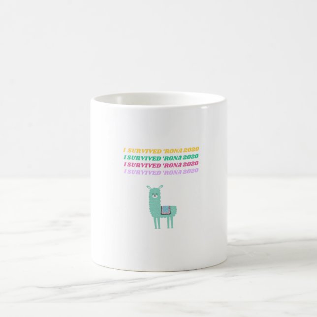 Ich überlebte "Rona 2020 Llama Kaffeetasse (Mittel)