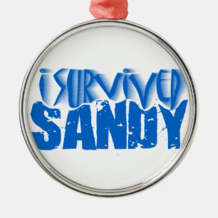 ich überlebte SANDY Silbernes Ornament
