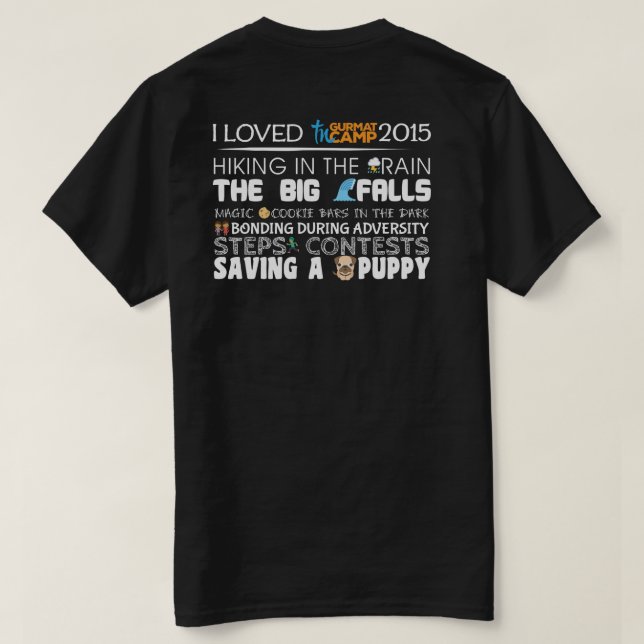 Ich überlebte TNCamp2015 (dunkles Shirt) T-Shirt (Design Rückseite)