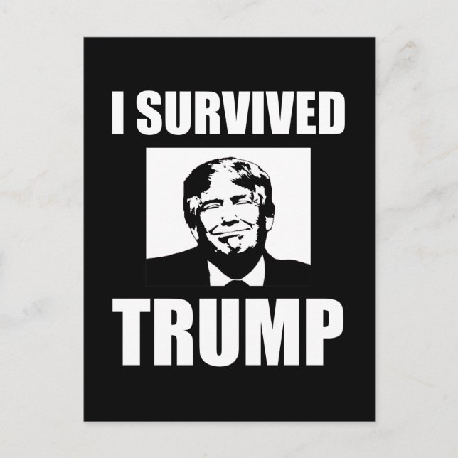Ich überlebte Trump 2020 Wahl Anti-Trump Postkarte (Vorderseite)