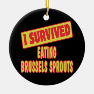 ICH ÜBERLEBTE, WIE ICH BRÜSSEL ESSEN KANN KERAMIK ORNAMENT