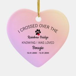 Ich überquerte das Gedenkherz der Rainbow Bridge Keramik Ornament