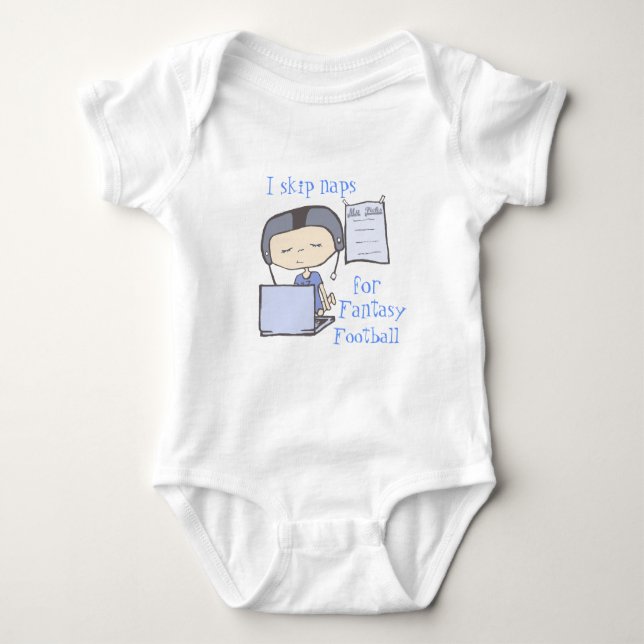 Ich überspringe Nickerchen für Fantasiefußballblau Baby Strampler (Vorderseite)