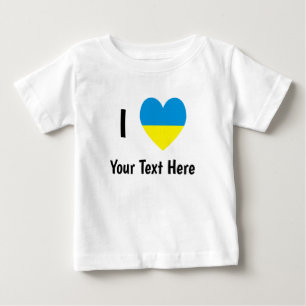 Ich (Ukrainische Flagge Herz) Ihren personalisiert Baby T-shirt