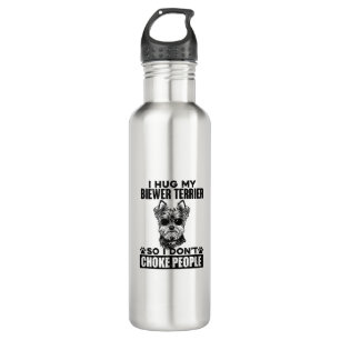 Ich umarmte meinen Biewer Terrier, damit ich den L Edelstahlflasche