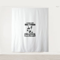 Ich umarmte meinen Bull Terrier, sodass ich Leute