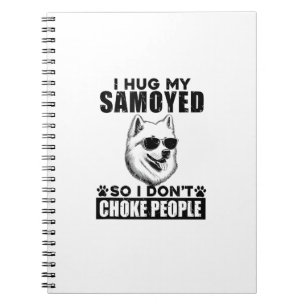 Ich umarmte meinen Samoyed, sodass ich nicht Leute Notizblock