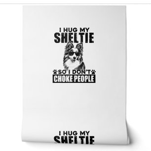 Ich umarmte meinen Sheltie, damit ich nicht Leute Tapete